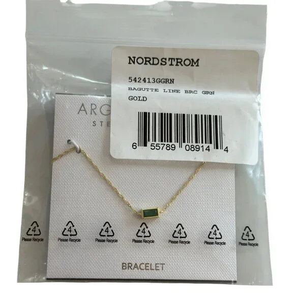 NEW Argento Vivo Green and Gold Necklace and Matching Bracelet Sterling Silver - Picture 5 of 5